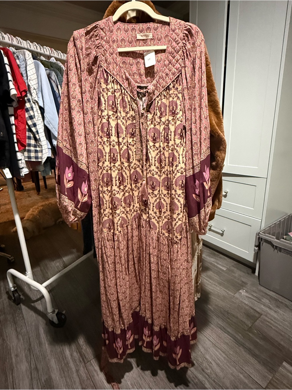 SPELL Chateau Boho Gown Maxi Dress Floral Paisley XS - Picture 6 of 9